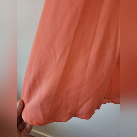 Intro Pink Blouse Plus Size XL Salmon Peach Top Shirt Ruffle Casual Lightweight - Picture 9 of 12